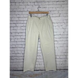 DANIEL CREMIEUX Mens‎ Khaki Pleated Cotton Pants Size 32x30